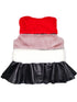 Girls Red Lavender White Plush Panel Leather Skirted Vest 9M-8 - SophiasStyle.com